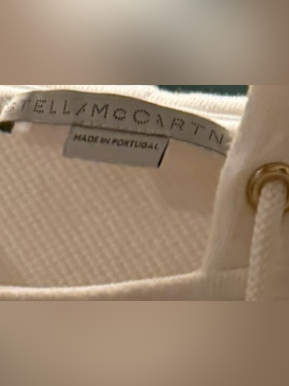 Stella McCartney White Cropped Hooded sweatshirt with black logo on front sz 40 - Picture 11 of 15